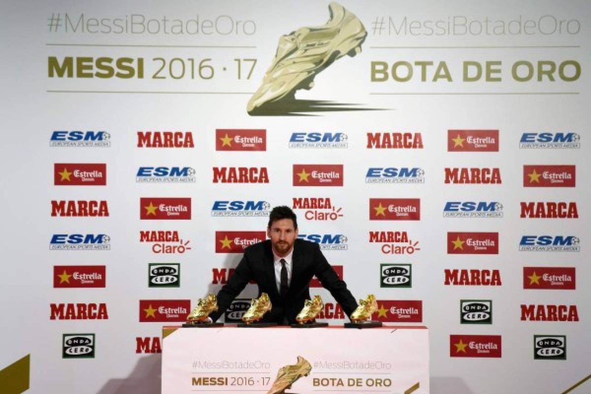 FOTOS: El hijo de Messi es protagonista en la entrega de la Bota de Oro