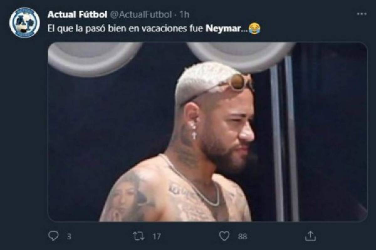 Neymar es víctima de los memes por la nueva 'panza' que desarrolló durante sus vacaciones