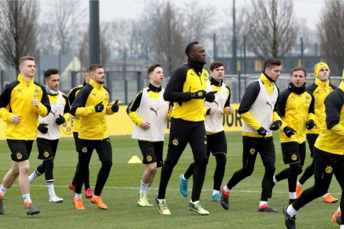 Usain Bolt realiza entrenamiento con el Borussia Dortmund