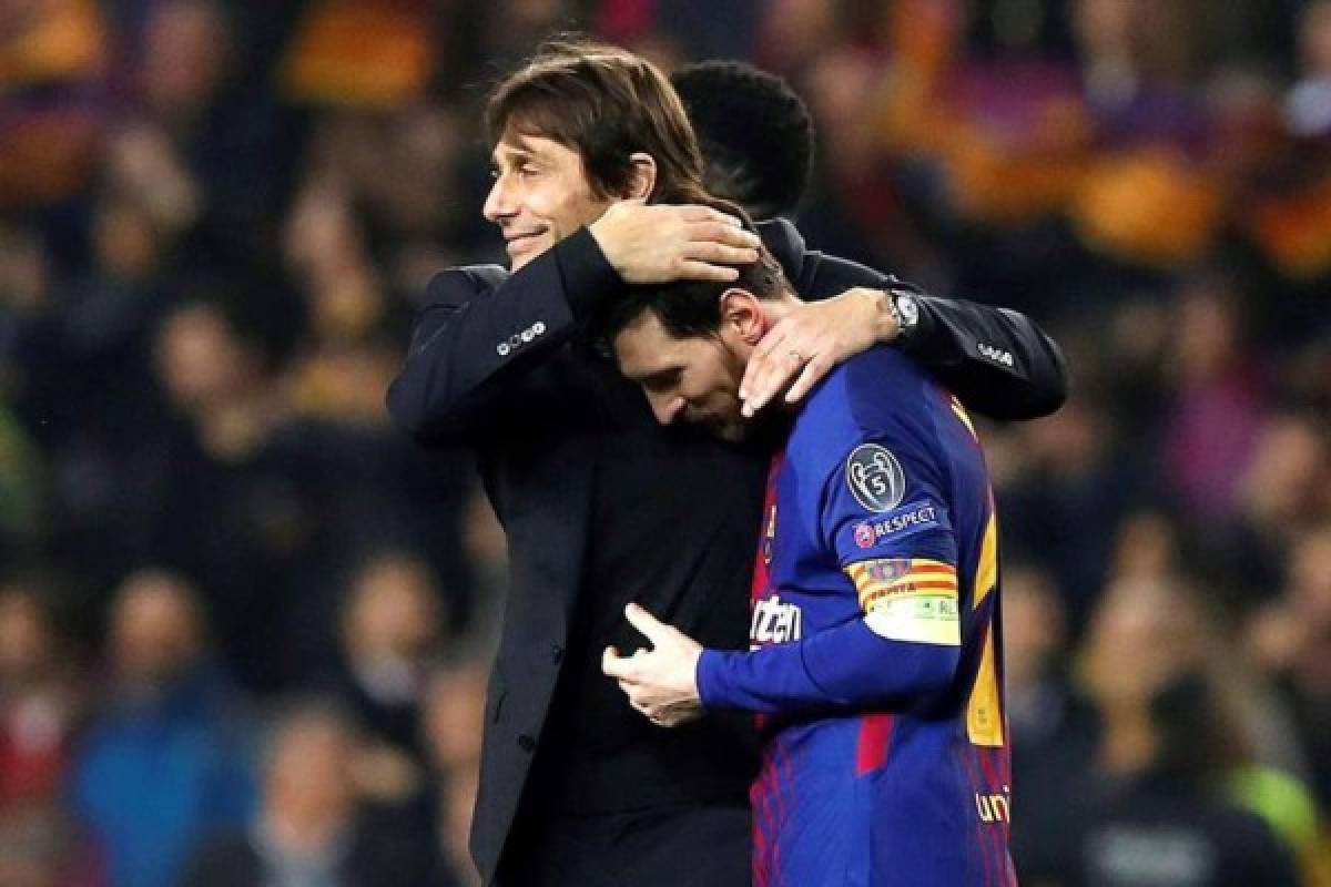 En fotos: Conte se rinde a Messi, la felicidad de Dembélé y la dedicatoria de Leo