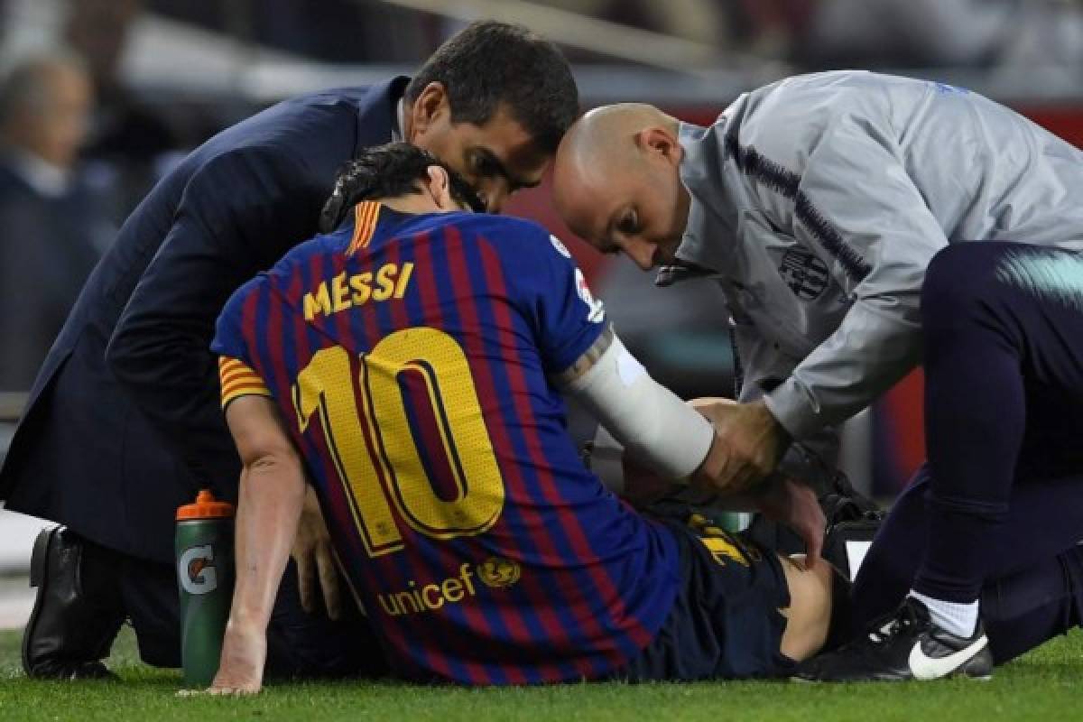 FOTOS: Así fue el sufrimiento de Messi tras su lesión ante Sevilla