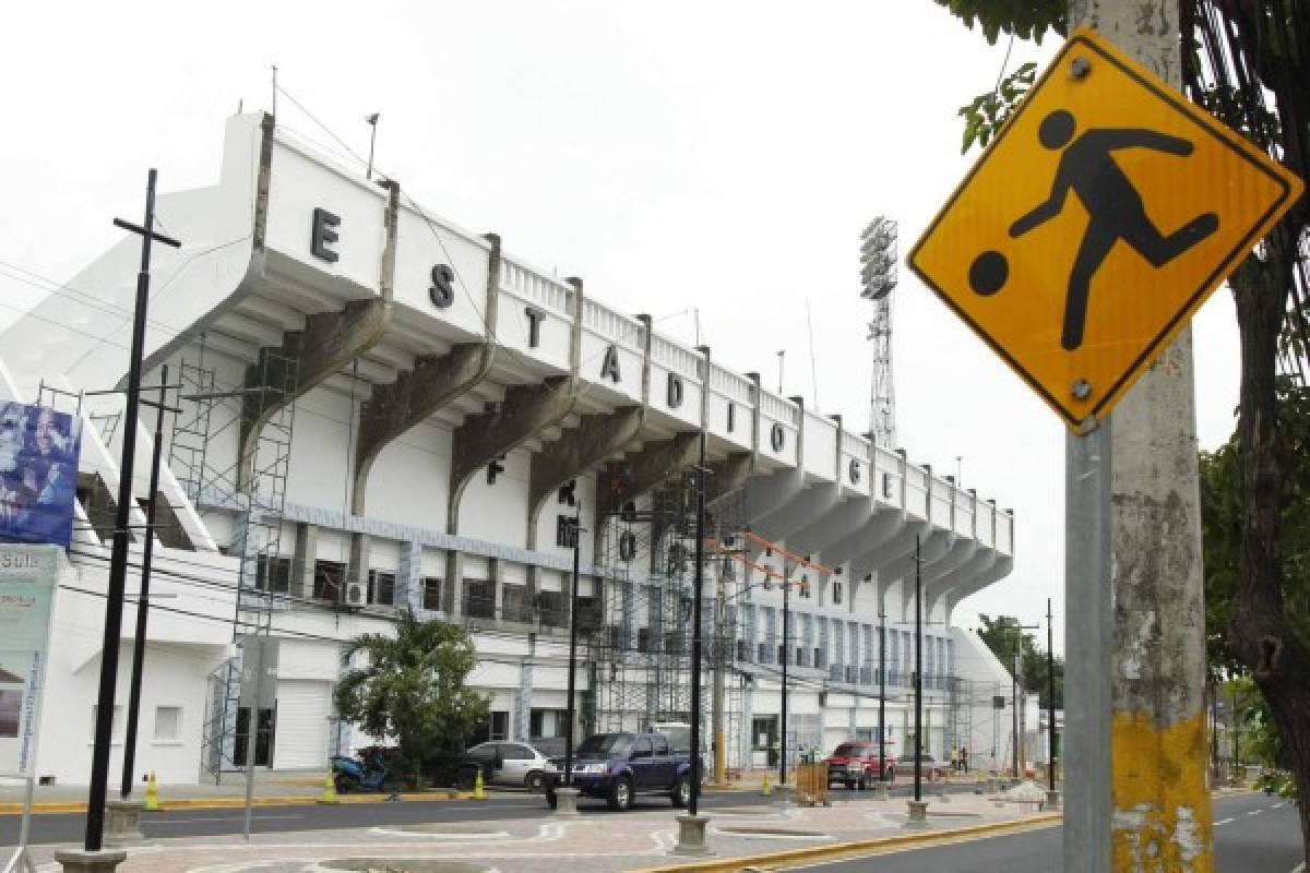 Así quedó la nueva fachada del estadio Morazán de San Pedro Sula