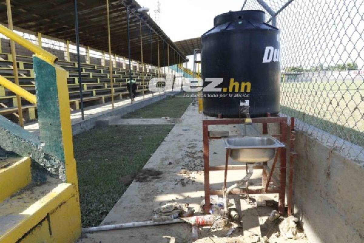 Las imágenes del estadio Humberto Micheletti de El Progreso tras el devastador paso de Eta