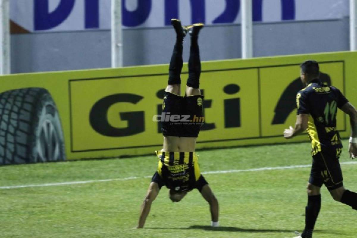 En fotos: Visita de lujo en el Vida-Motagua; el acrobático festejo de Omar Rosas y el cariñito de Nazar a su goleador