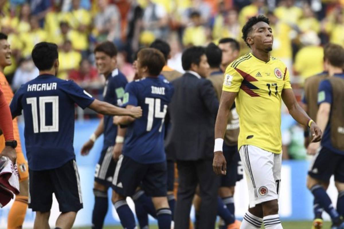 NO VISTE EN TV: El festejo de los japoneses y las caras tristes de los jugadores de Colombia