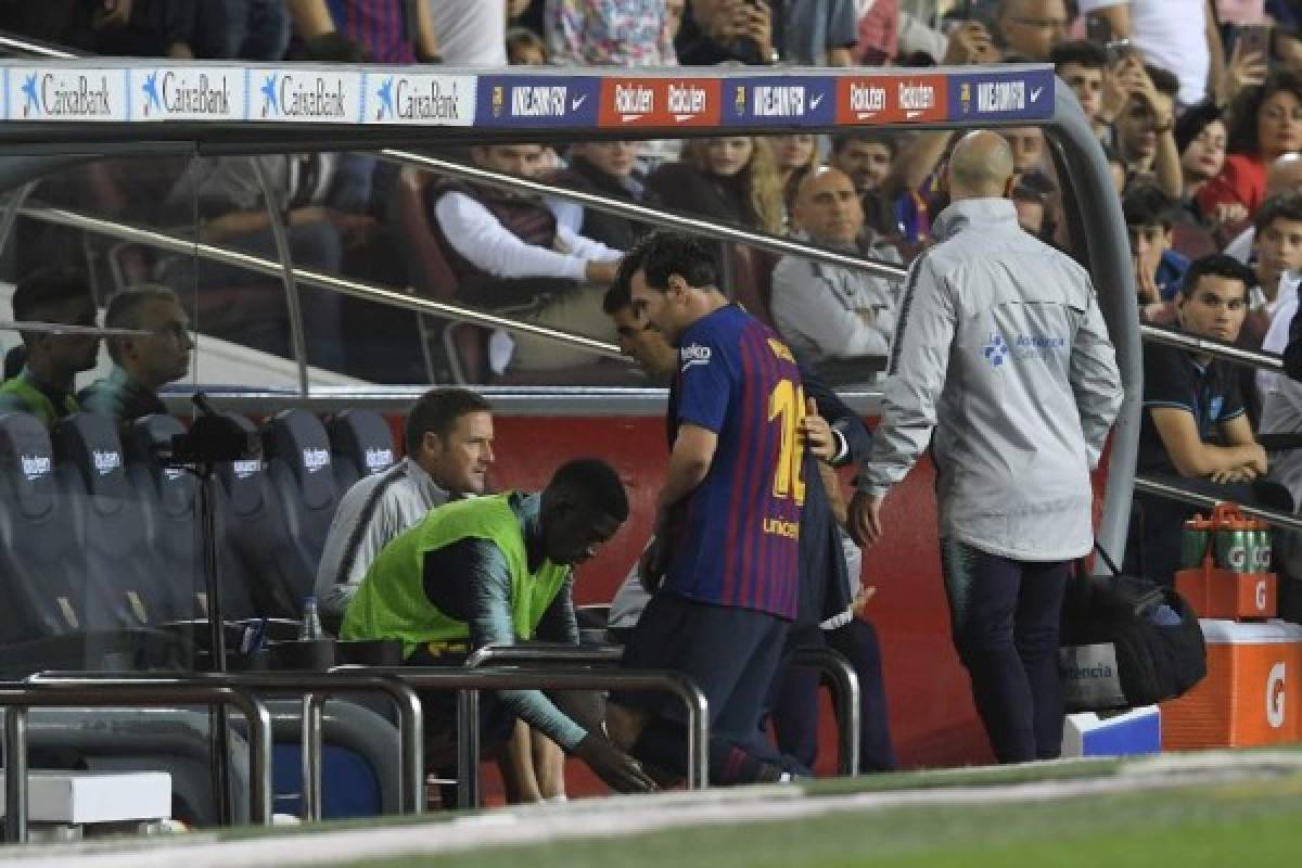 FOTOS: Así fue el sufrimiento de Messi tras su lesión ante Sevilla