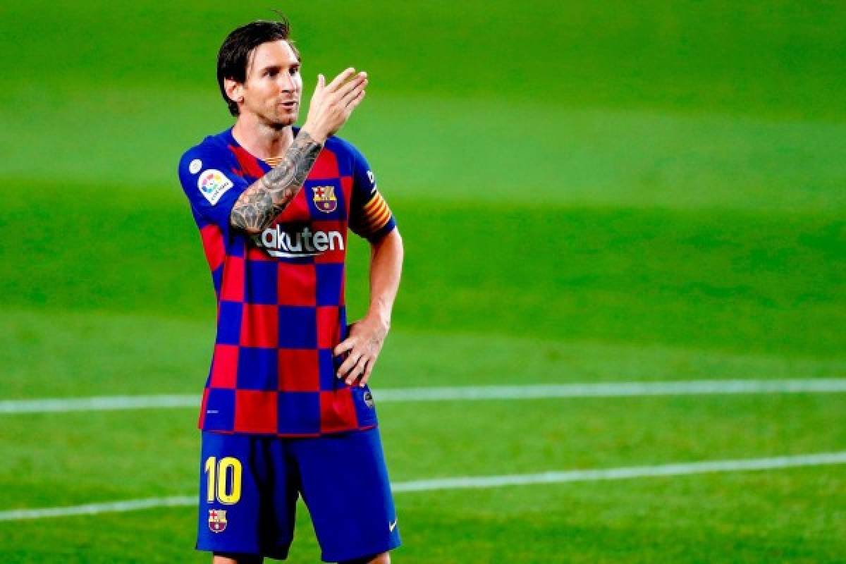 Fotos: El nuevo y raro festejo de Messi y así lució el Camp Nou en tiempos de coronavirus