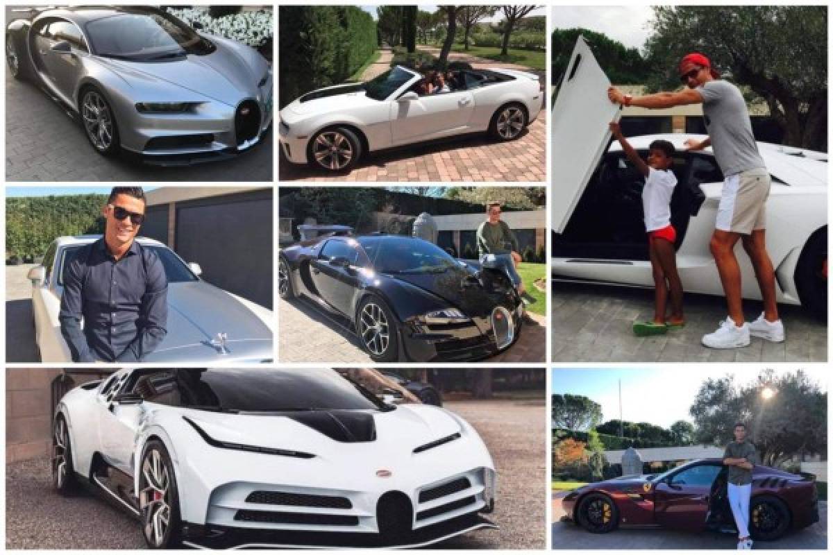 La impresionante colección de autos de CR7 y su nuevo capricho ¡un Bugatti de 8 millones de dólares!