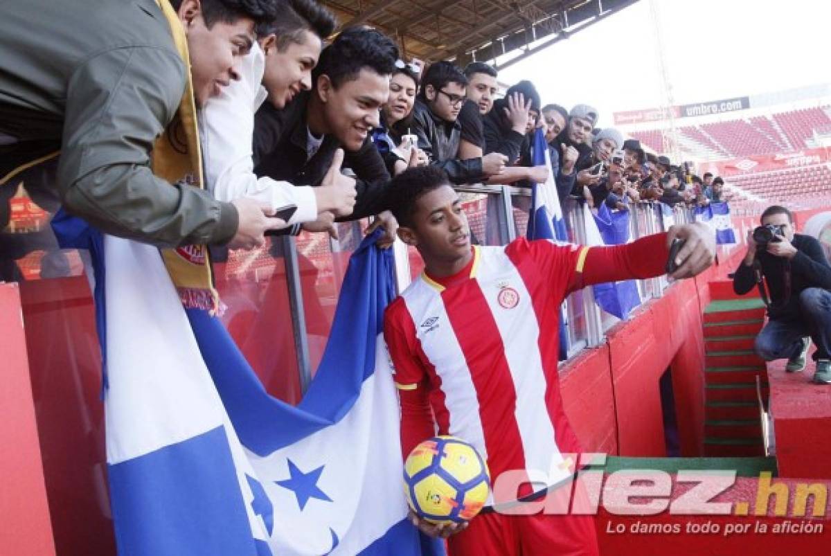 Las fotos que pocos vieron en la presentación de 'Choco' Lozano con el Girona