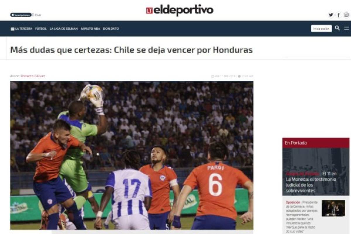 ¡Molestos! Estos dicen los medios de Chile luego de caer ante Honduras en el Olímpico