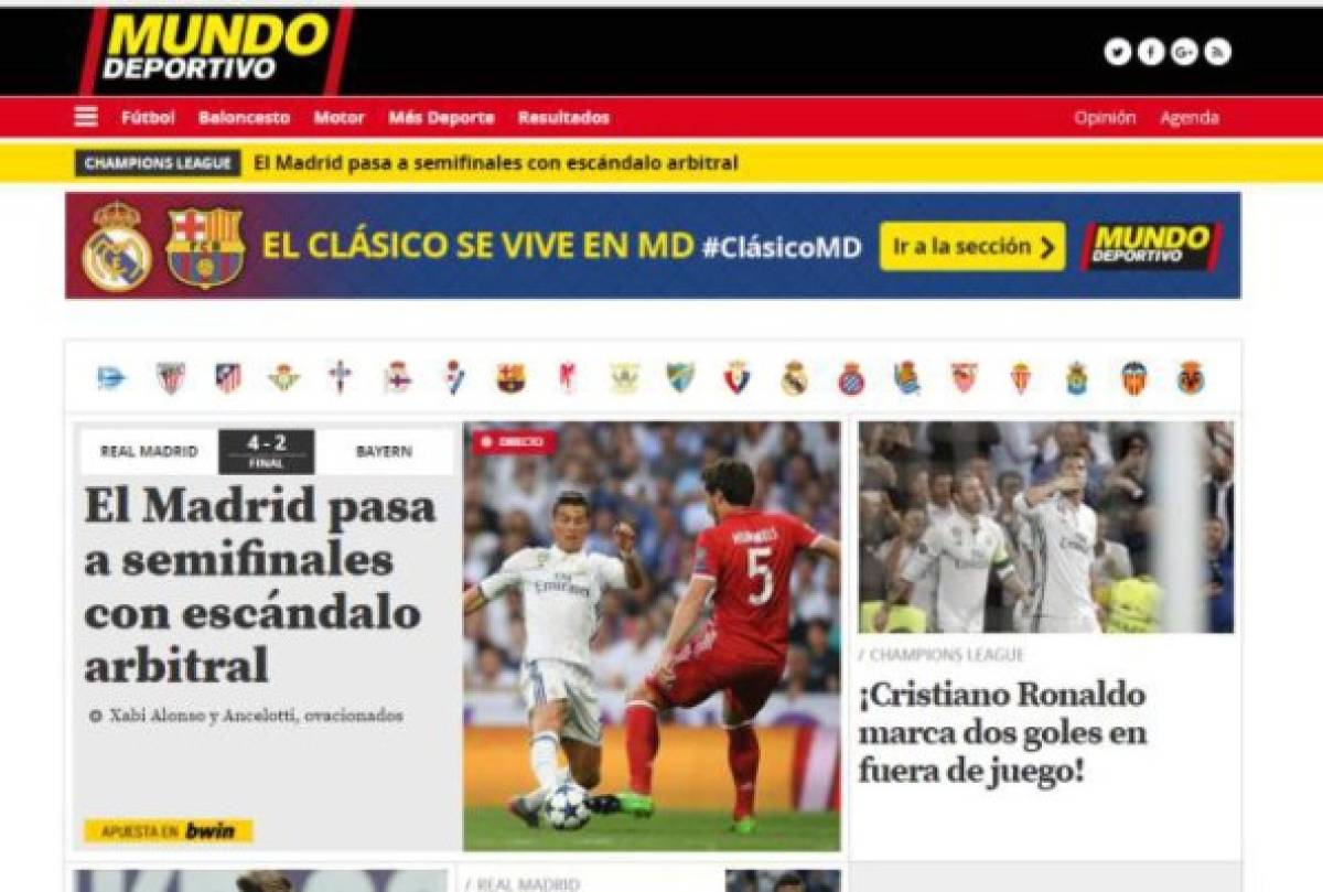 Lo que dice la prensa mundial sobre el polémico pase a semis del Real Madrid
