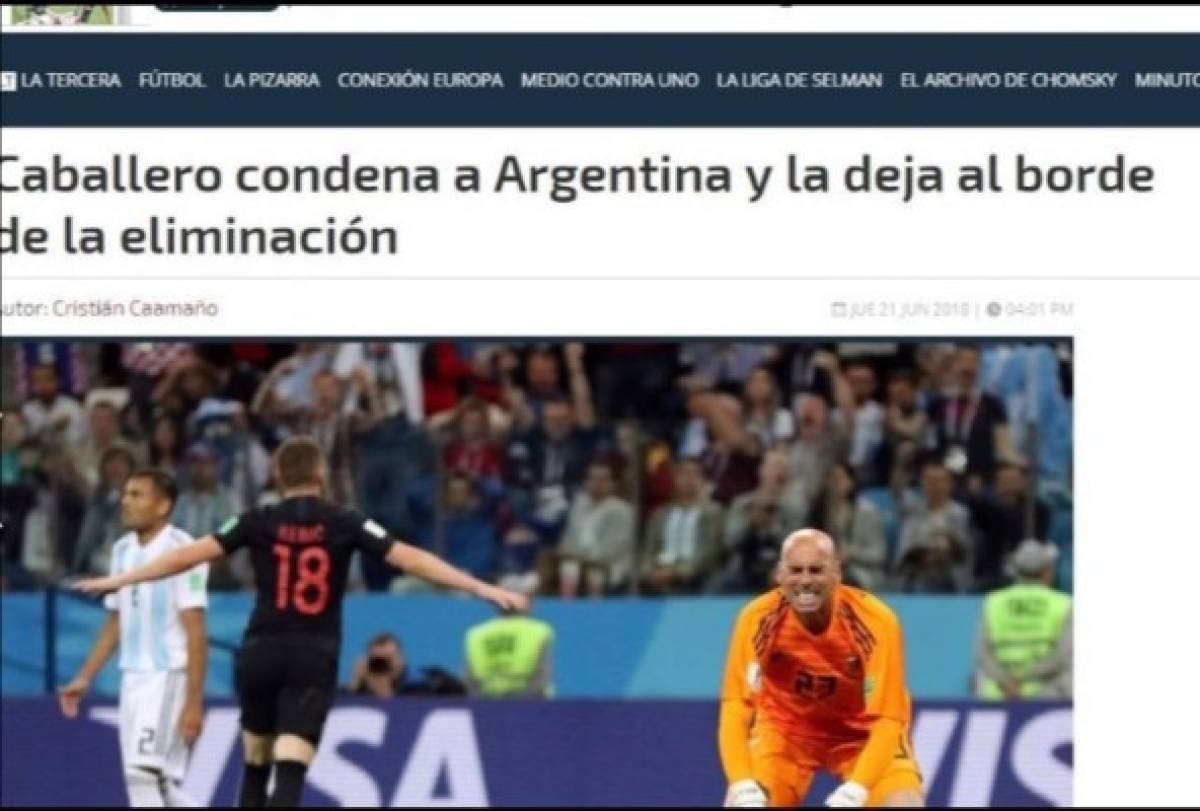 Prensa mundial cataloga de 'ridículo' derrota de Argentina ante Croacia