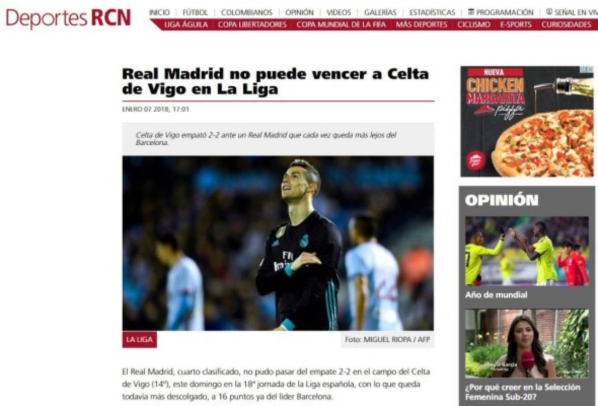 Así reaccionan los medios luego de empate del Real Madrid ante el Celta