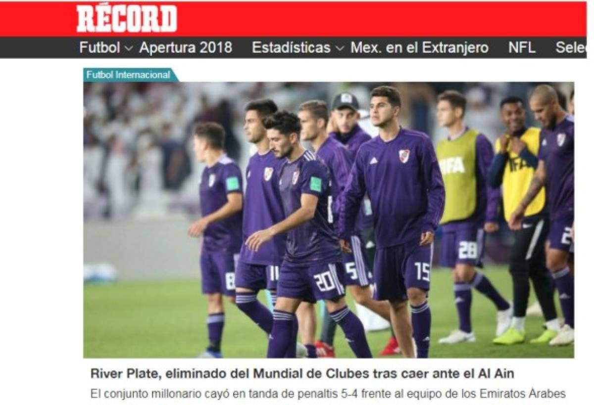 Así titularon los medios internacionales la eliminación de River Plate en el Mundial de Clubes