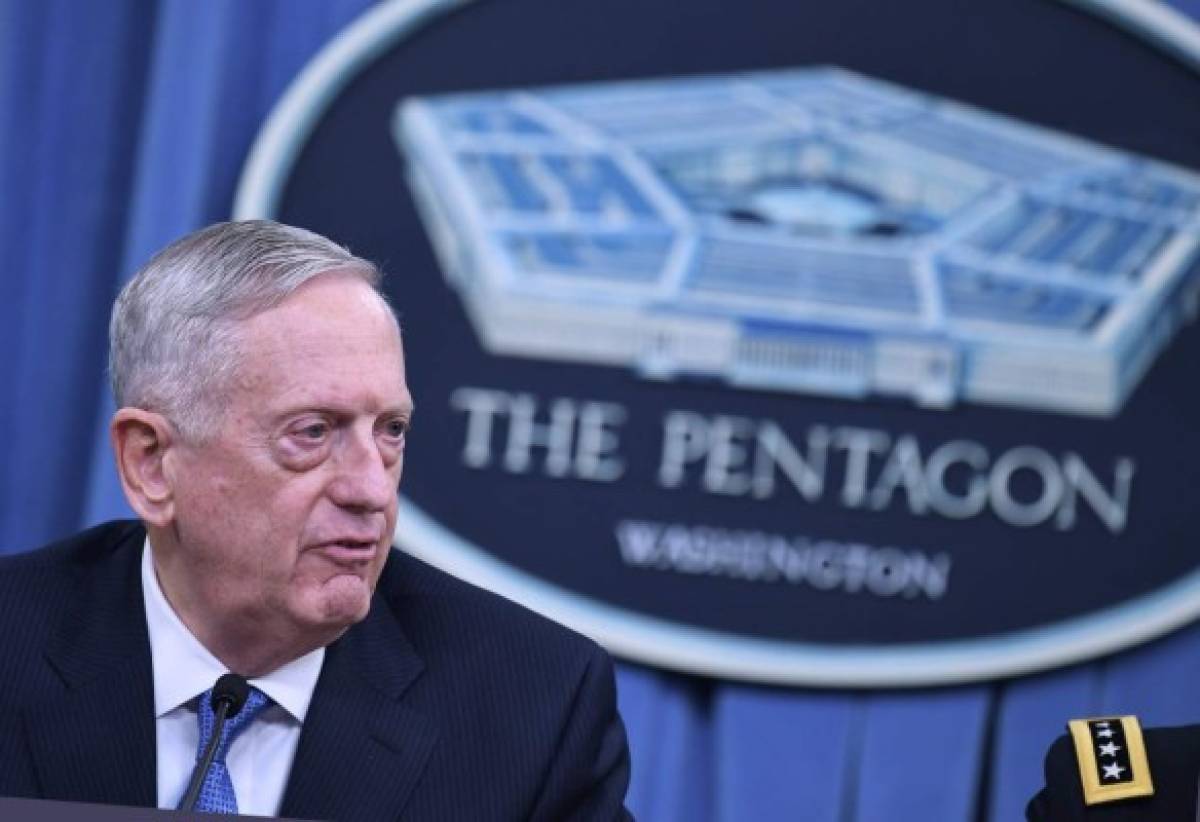 US Secretary of Defense James Mattis takes part in a briefing at the Pentagon in Washington, DC on April 11, 2017.The United States has 'no doubt' that the regime of Syrian President Bashar al-Assad was responsible for last week's chemical attack on a rebel-held town that left dozens dead, Pentagon chief Jim Mattis said Tuesday. Mattis told reporters that Washington's military strategy in Syria had not changed even after its retaliatory missile strikes on a Syrian air base, noting 'our priority remains the defeat' of the Islamic State group. / AFP PHOTO / Mandel NGAN