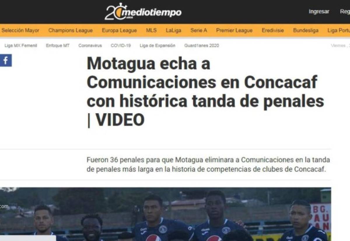 Insólito, asombro, récord: la prensa mundial se sorprende con tanda de penales entre Motagua y Comunicaciones