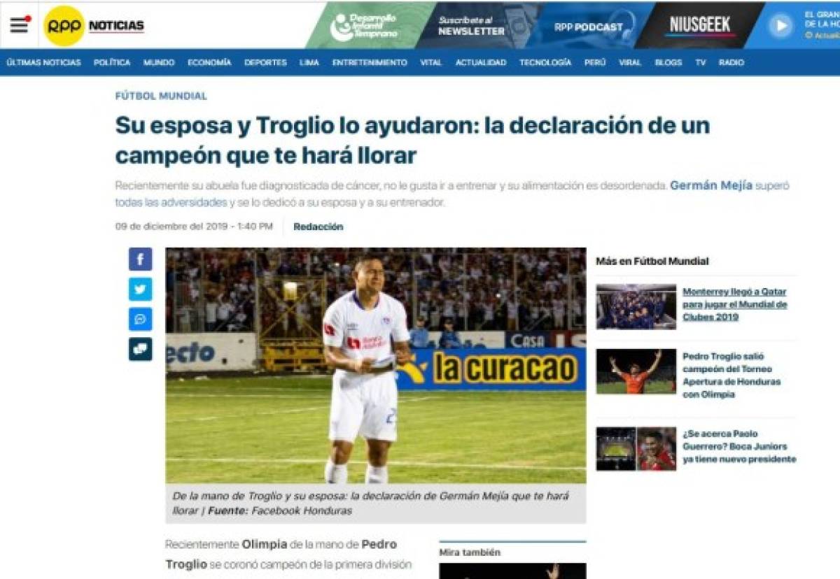 Así hablan los medios internacionales del título de Pedro Troglio con Olimpia
