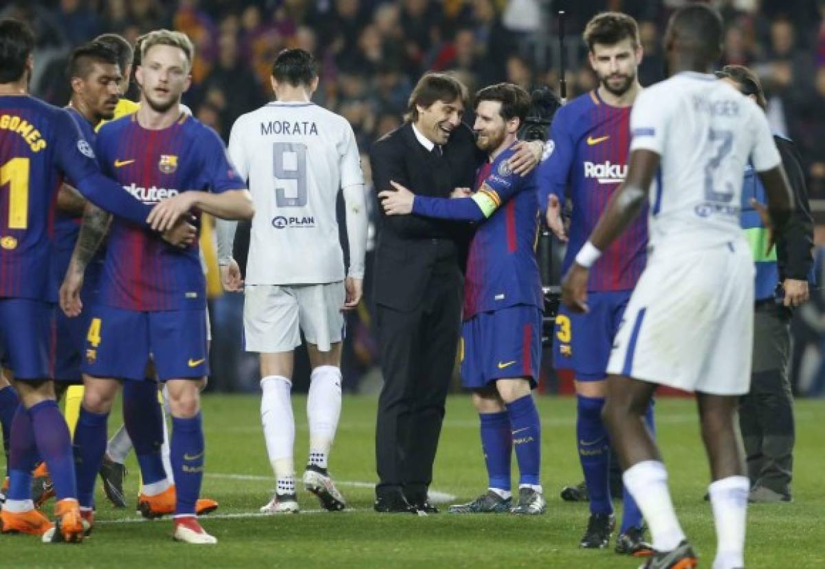 En fotos: Conte se rinde a Messi, la felicidad de Dembélé y la dedicatoria de Leo