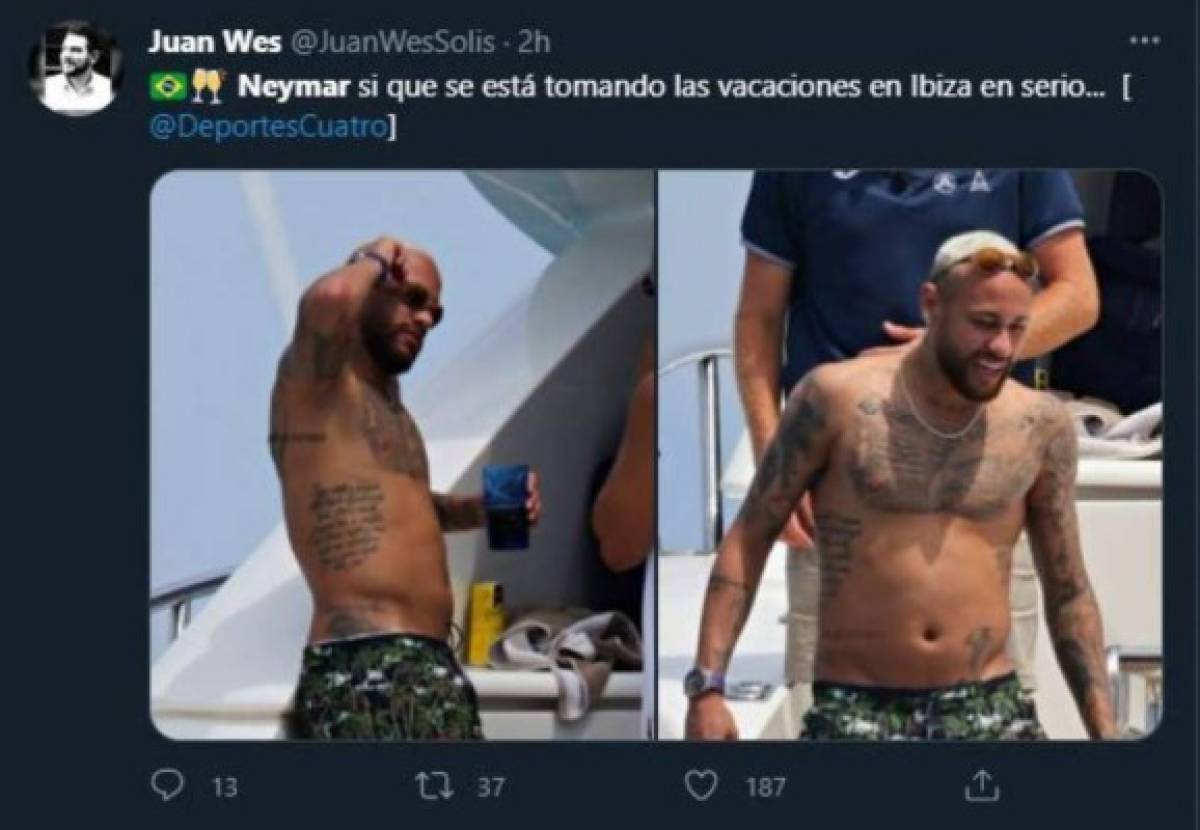 Neymar es víctima de los memes por la nueva 'panza' que desarrolló durante sus vacaciones