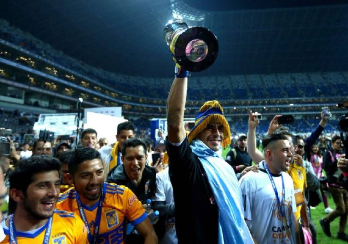 Celebración de Tigres tras ser campeón de la Liga Mx