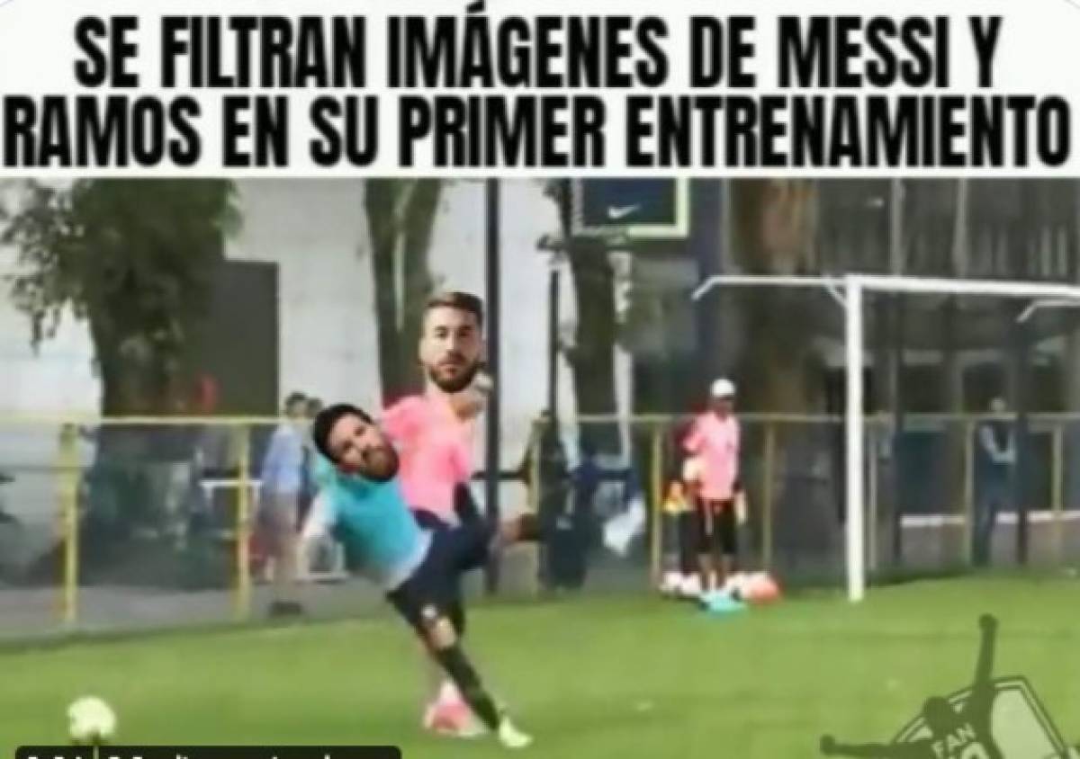 Messi hizo su primer entrenamiento con el PSG y los memes destrozan a Sergio Ramos