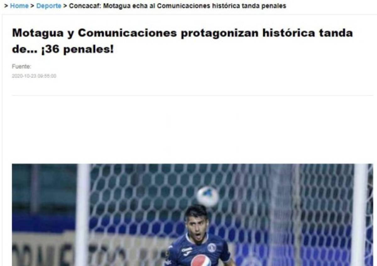 Insólito, asombro, récord: la prensa mundial se sorprende con tanda de penales entre Motagua y Comunicaciones