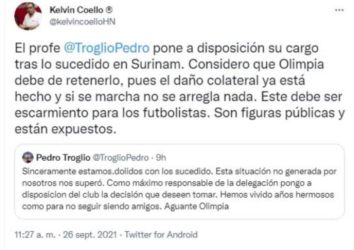 'Manchado por un escándalo': así reaccionó la prensa tras la disposición de renuncia de Pedro Troglio del Olimpia