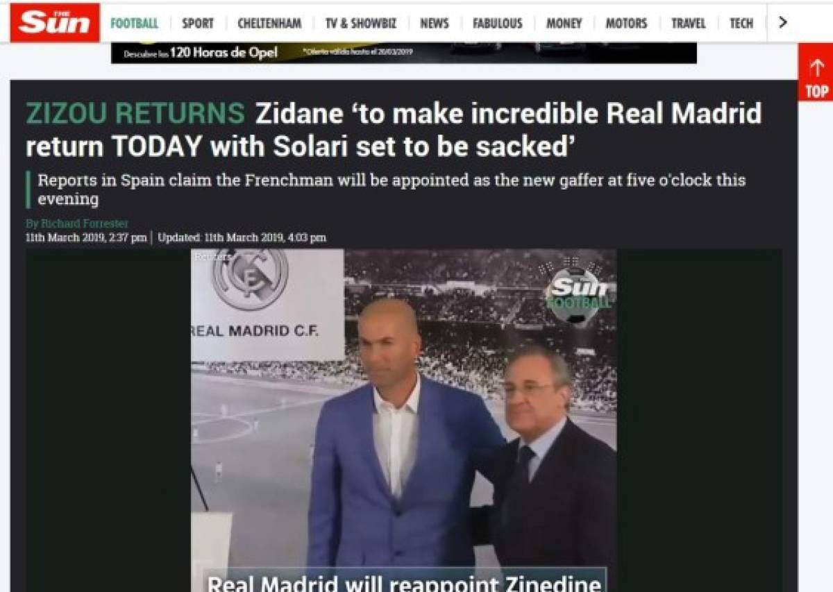 La prensa mundial resalta en sus portadas el regreso de Zidane al Real Madrid