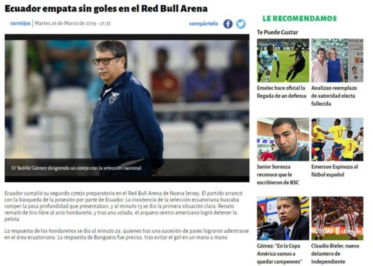 La prensa de Ecuador y los duros comentarios contra su selección y Bolillo Gómez