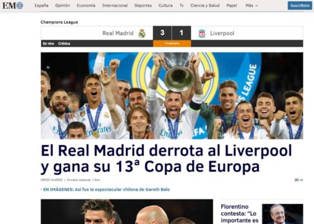 Las portadas luego de que el Real Madrid lograra el tricampeonato en Champions