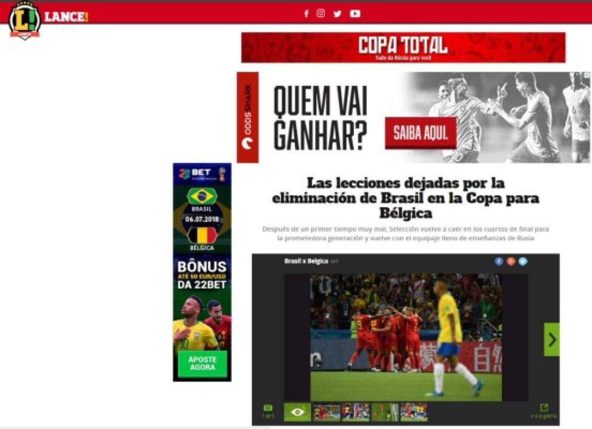 PORTADAS: Así titulan los medios argentinos el fracaso de Brasil ante Bélgica