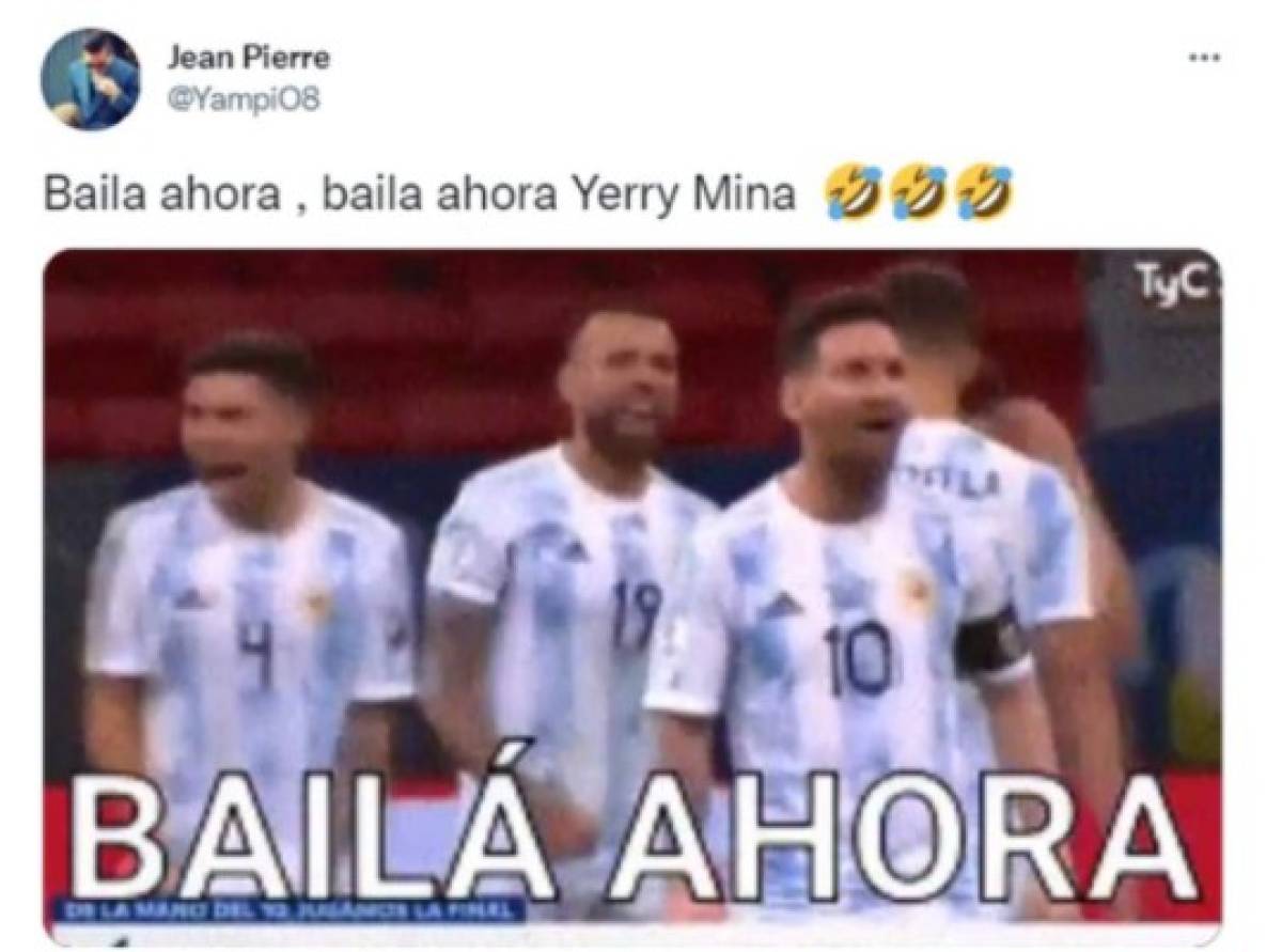 Yerry Mina anota en el Colombia-Ecuador en el minuto 100, se fue a bailar, el VAR lo anula y lo reventaron con memes