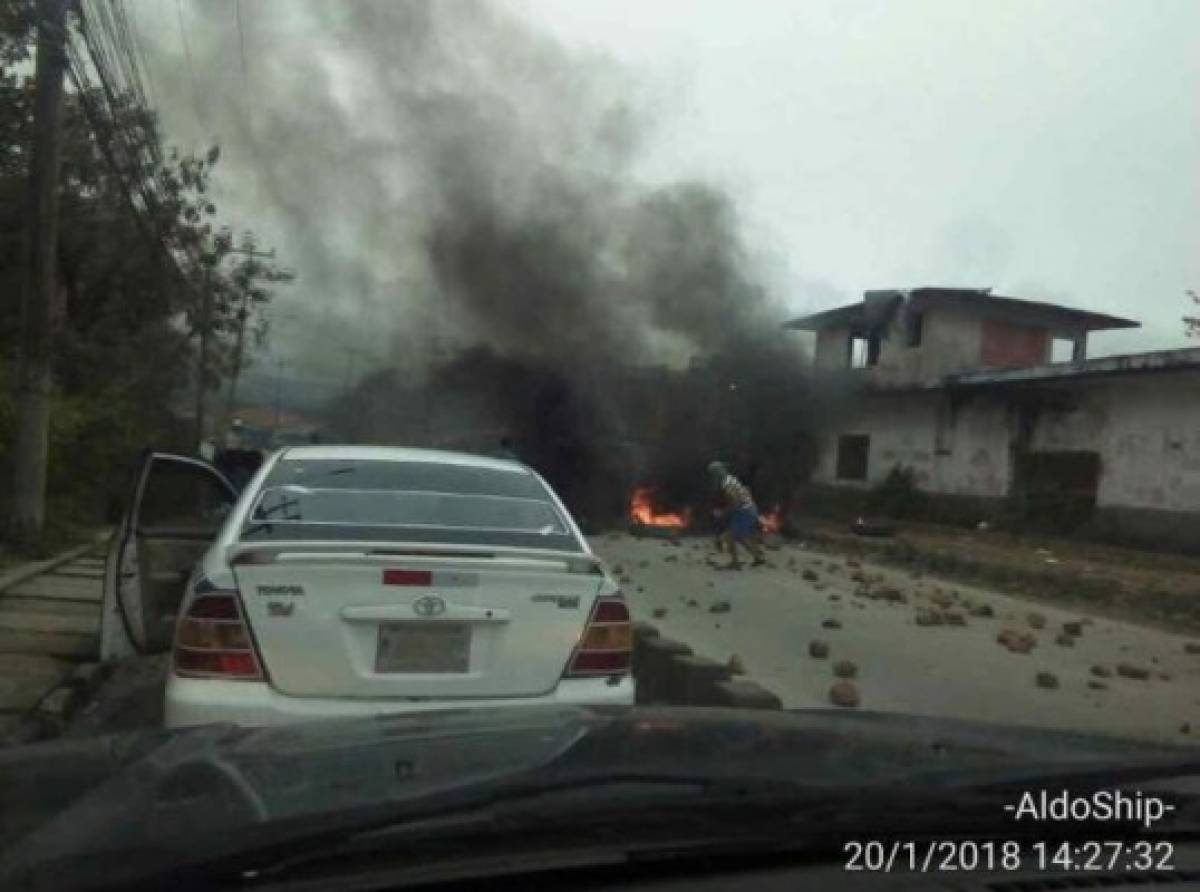 Bloqueos de calles y enfrentamientos dejan protestas en Honduras