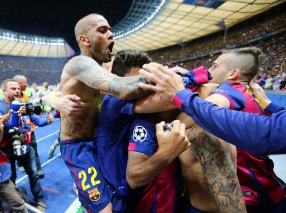 La celebración del Barcelona campeón de la Champions League