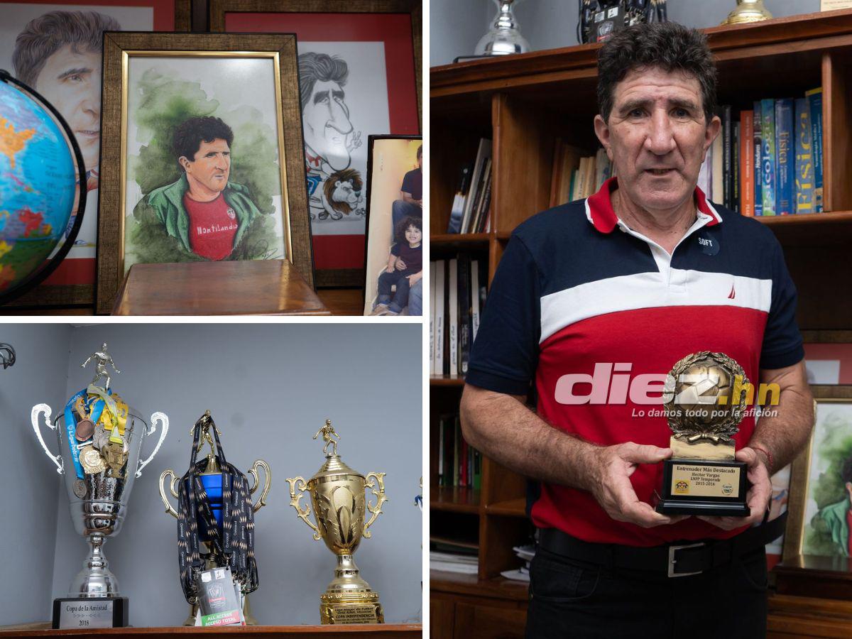 Héctor Vargas mostró las medallas y títulos que ha logrado a lo largo de su trayectoria futbolística. FOTOS: Mauricio Ayala.