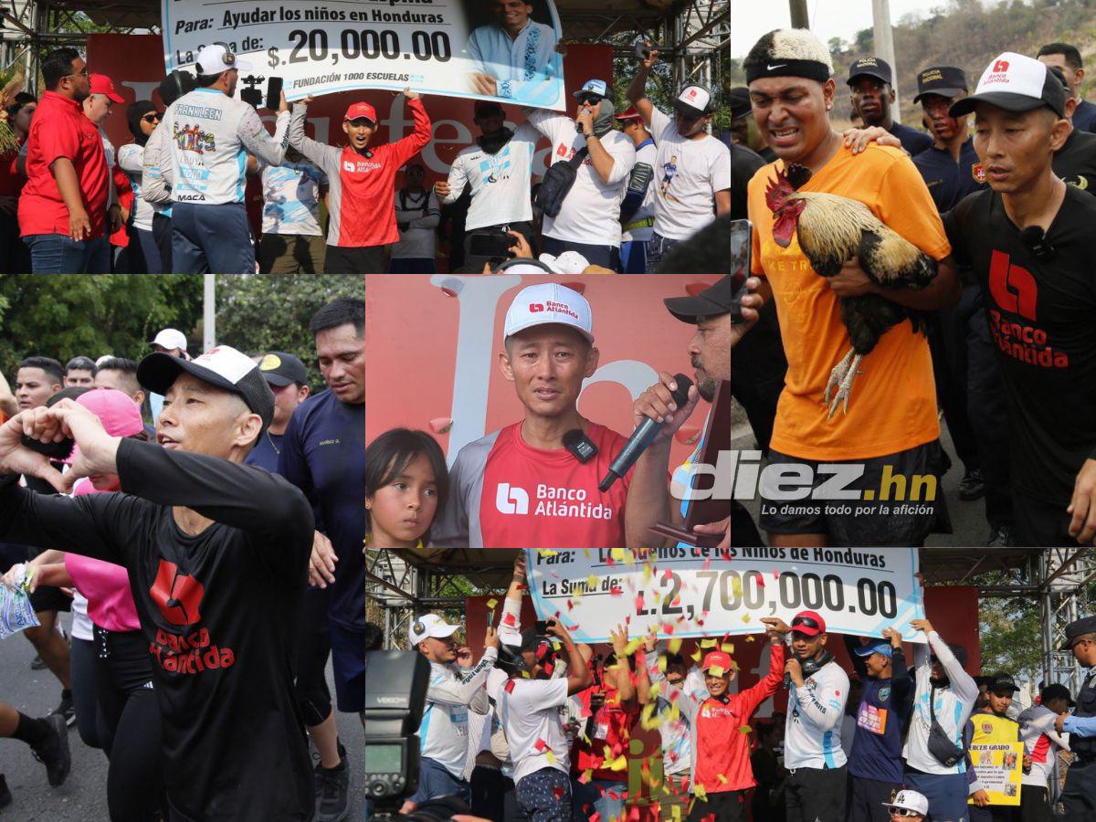 Shin Fujiyama hace historia en Honduras: Así fue el recibimiento al japonés tras cumplir el reto de 250 km