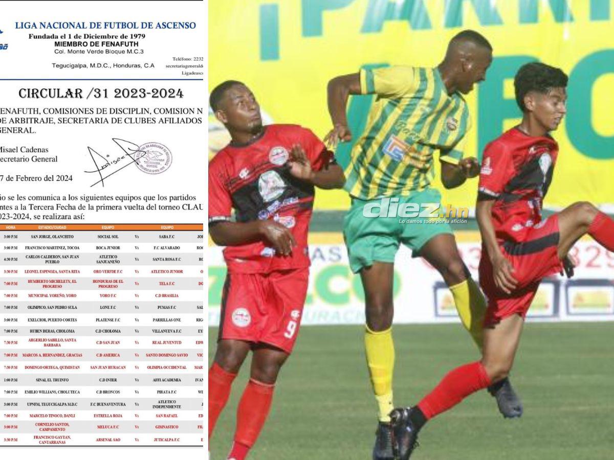 Liga Nacional de Ascenso: Sedes, fechas y horarios de la jornada 3 del torneo Clausura 2024