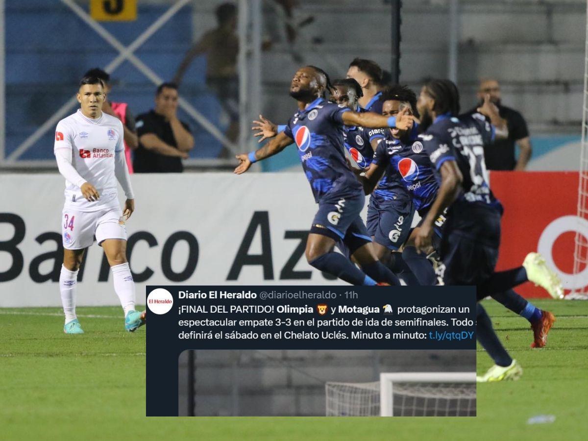 “Qué pu** locura de partido”: prensa deportiva tilda el 3-3 de Olimpia vs Motagua como “noche mágica”
