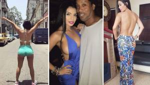 La bella modelo costarricense Karina Porras publicó varias fotografías junto a Ronaldinho.