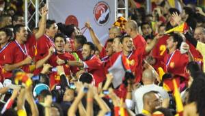 La celebración del Herediano en su último título que ganó en el torneo Verano 2013.