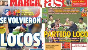 Los titulares de los diario madrileños Marca y AS.