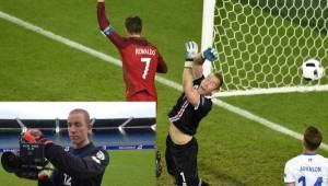 El portero de Islandia hizo un gran partido en su debut ante Portugal en la Eurocopa.