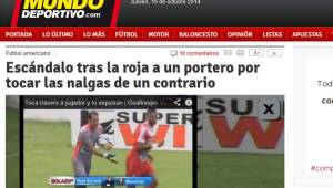Mundo Deportivo de España resaltó la noticia que surgió desde Honduras.