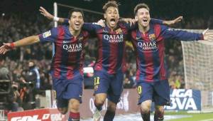 Luis Suárez, Neymar y Messi es el tridente de lujo hoy en el Barcelona.