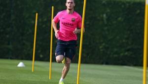 Thomas Vermaelen ha estado entrenando con sus compañeros pero siempre con trabajos específicos.