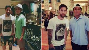 Lionel Messi accedió a fotografiarse con aficionados asiáticos que vacacionan en Las Bahamas.
