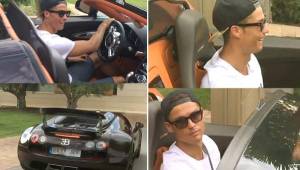 Cristiano Ronaldo exhibe su espectacular auto en redes sociales mientras entra a su casa.
