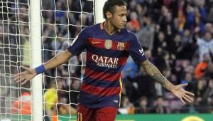 Neymar ahora retorna a la cima de la tabla de goleo de la Liga de España. Foto EFE.