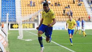 Jona Mejía marcó de cabeza el segundo gol del Cádiz y lo gritó a todo pulmón. Foto Portalcadista.com