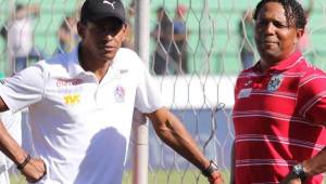 Carlos Pavón y Carlo Costly compartieron ayer previo al duelo que Olimpia y Marathón empataron 0-0.